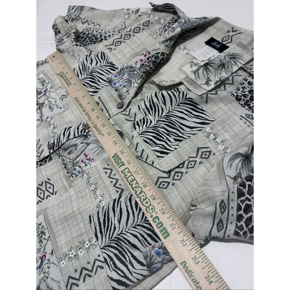 Tapestry VTG Safari Animal Print Women’s Short Sleeve Button Down Top Size 14/16 - Picture 10 of 11